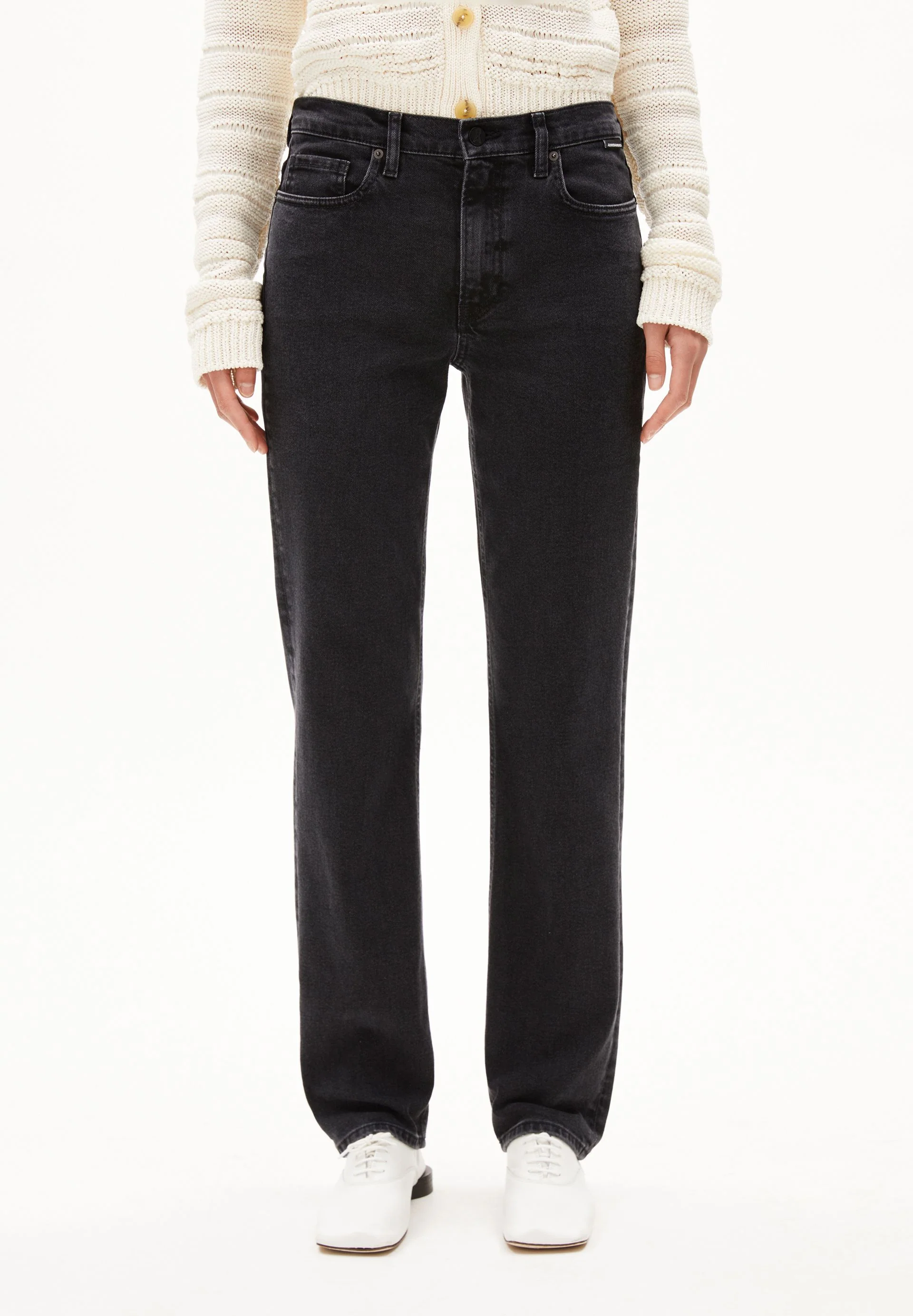 CARENAA MID STRAIGHT JEANS | ebony