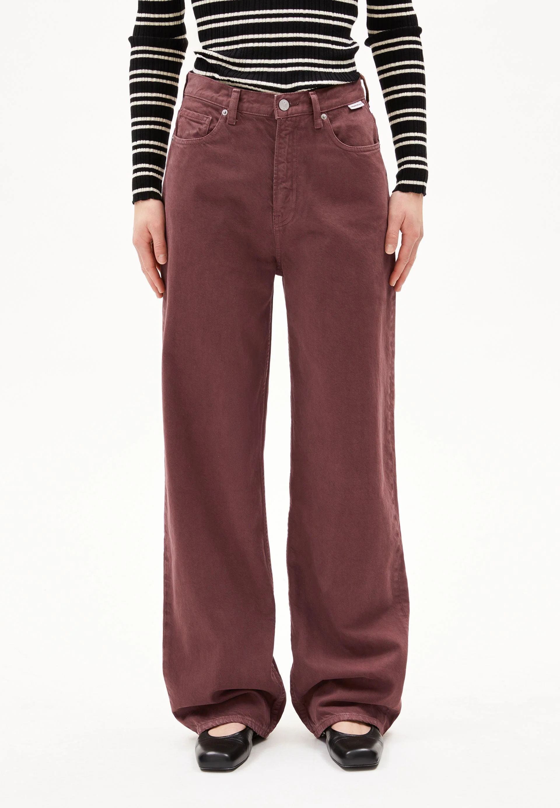 ENIJAA HIGH WAIST WIDE JEANS | dark berry