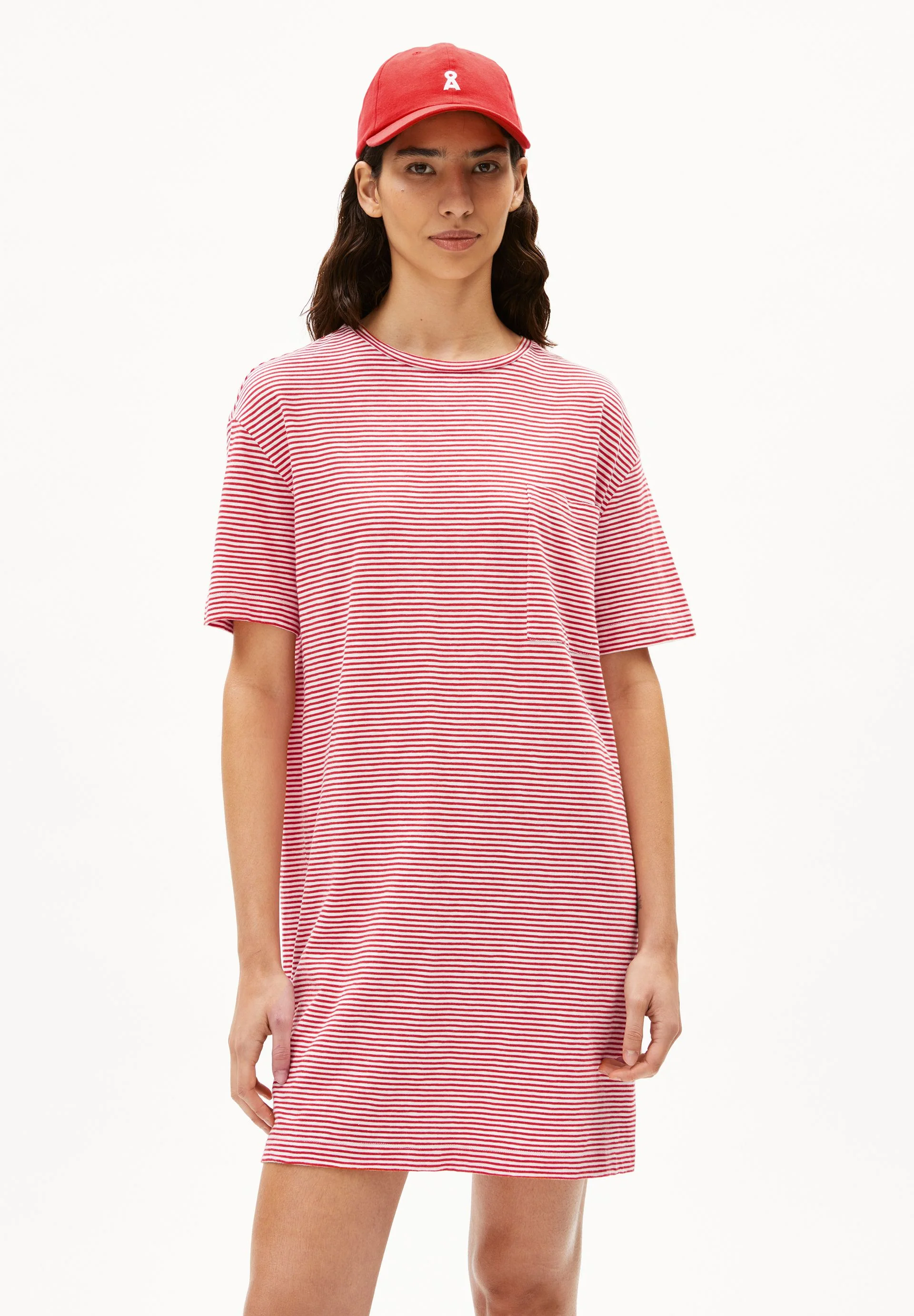 CHAARA LOVELY STRIPES | oatmilk-coral blush
