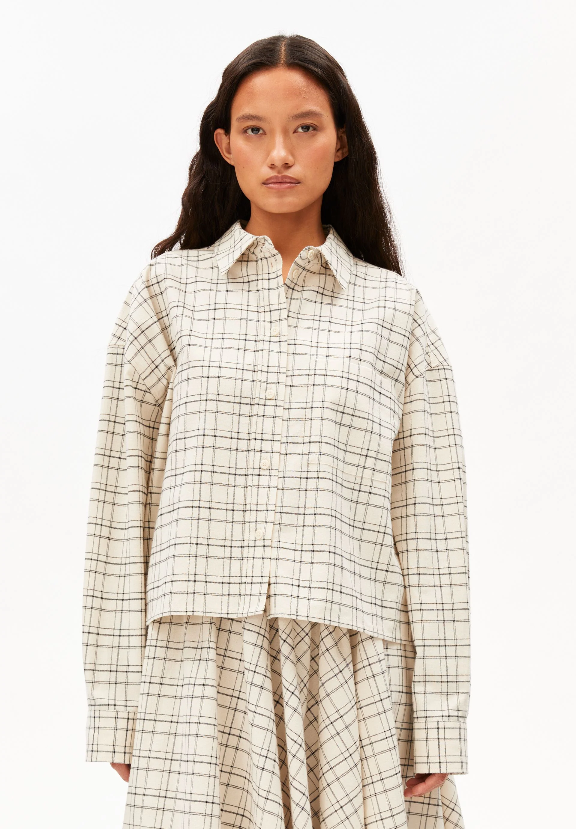 CHECK BOXY BLOUSE