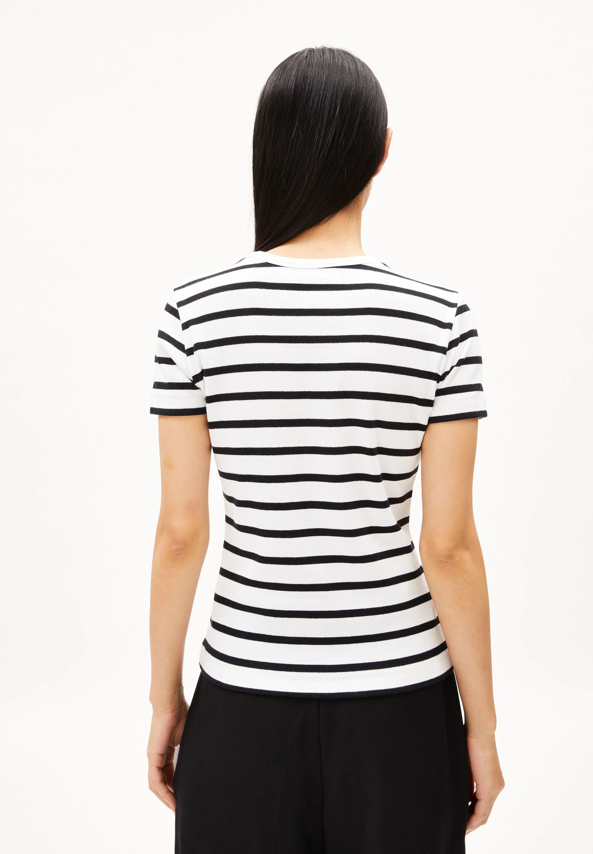 KARDAA GESTREIFTES RIPP-T-SHIRT | white-black - Image 2