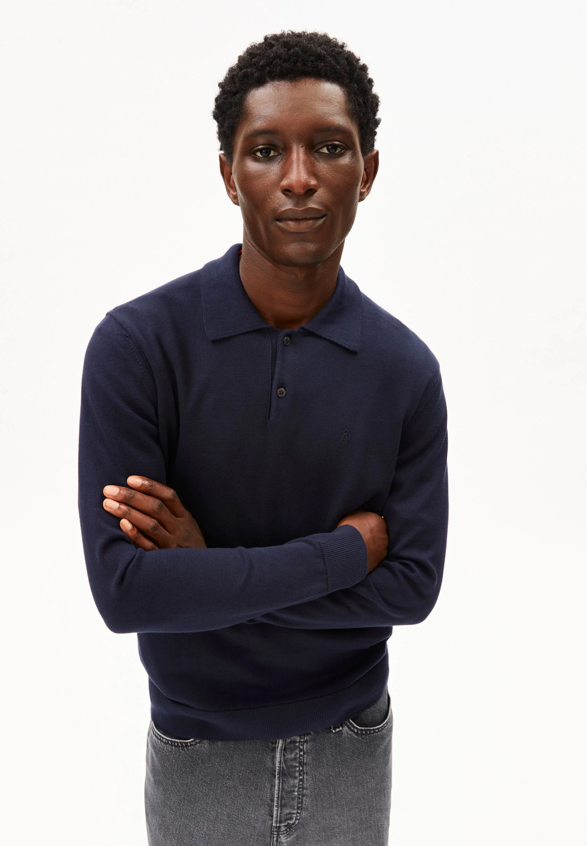 LANGARM-STRICKPOLOSHIRT | night sky