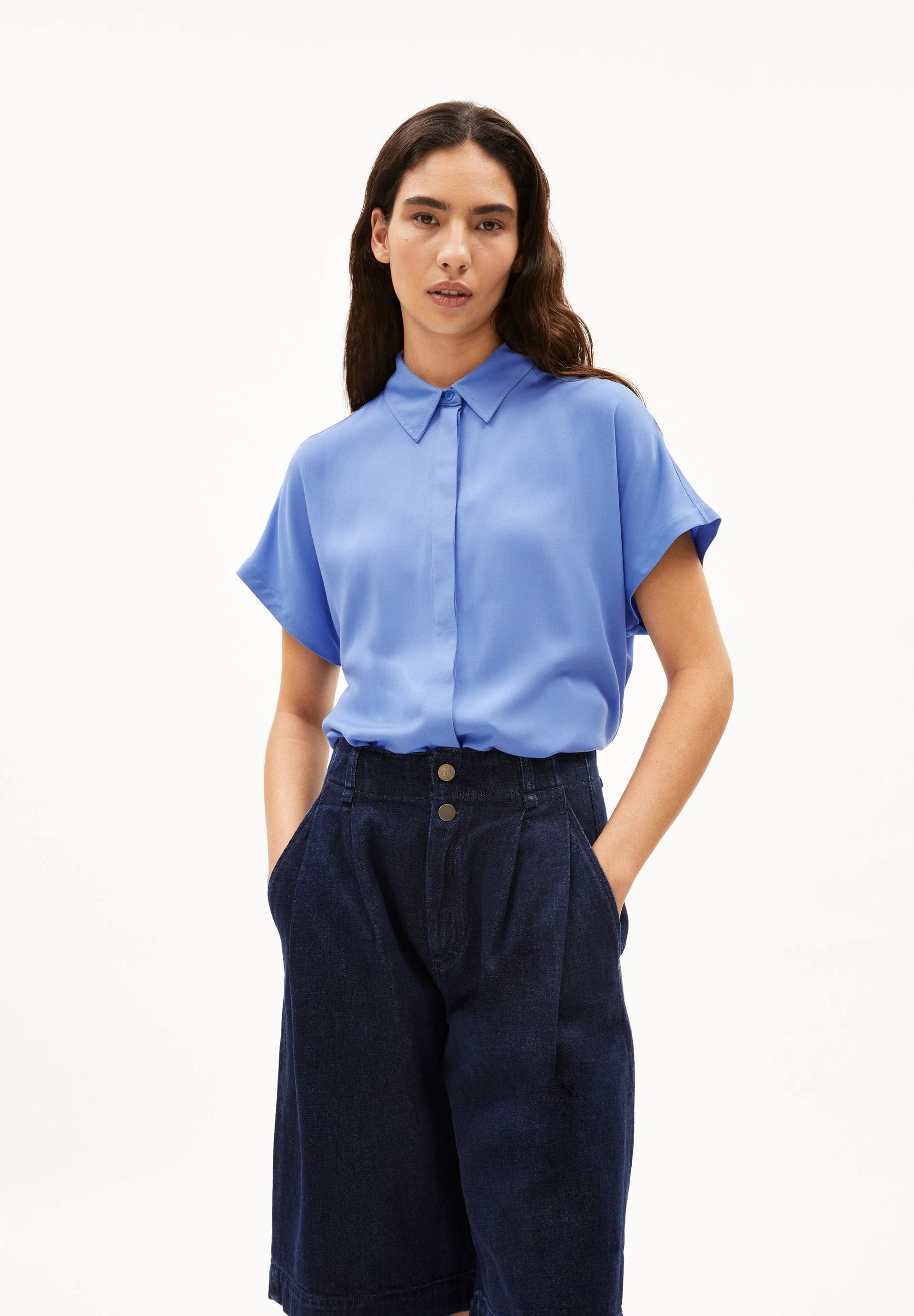 LARISAANA BLUSE | blue bloom