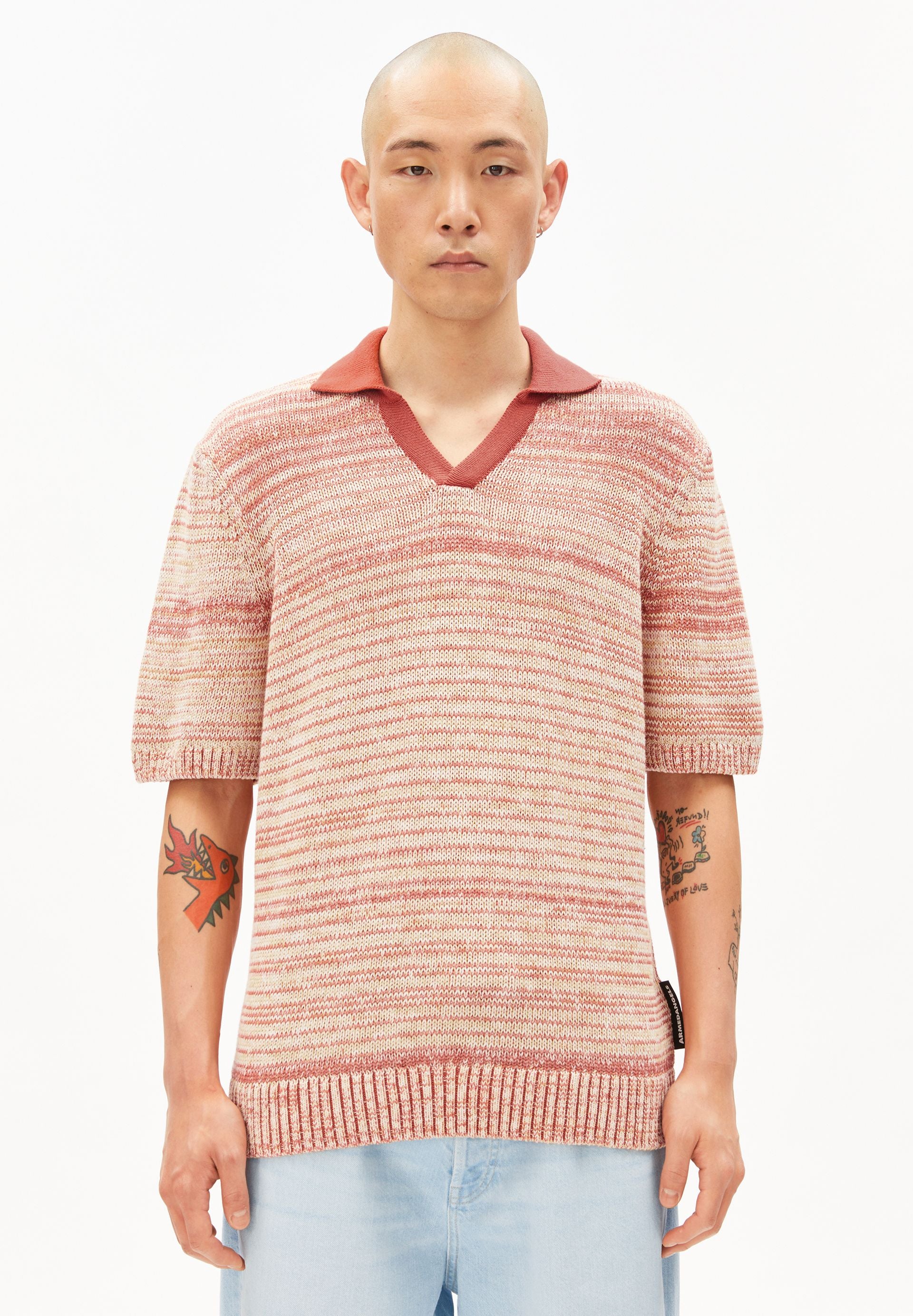 GARN-MIX POLOSHIRT | tabasco red-oatmilk-sunflower